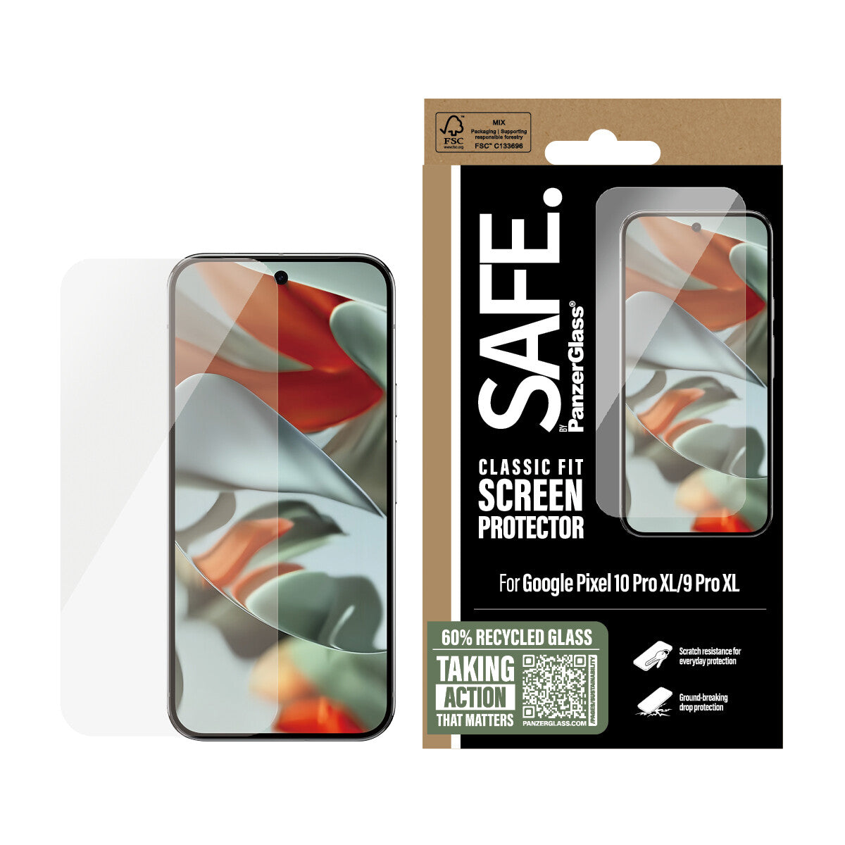 PanzerGlass SAFE. by ® Skærmbeskyttelse Google Pixel 10 Pro XL | 9 Pro XL | Classic Fit