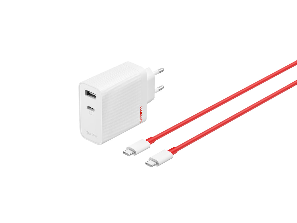 OnePlus 80W SUPERVOOC Dual Ports GaN Power Adapter Kit