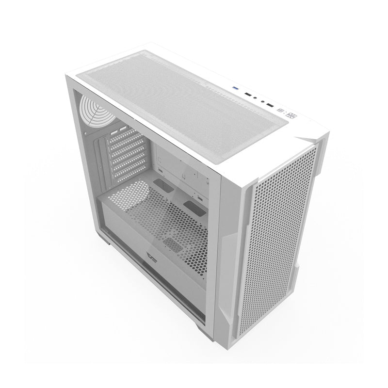 Darkflash DS900 Mesh computerkasse uden vifter (hvid)