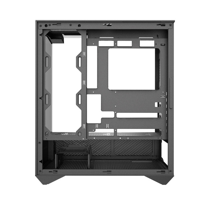 Darkflash DY460 computerkasse (sort) + 4 ARGB-ventilatorer