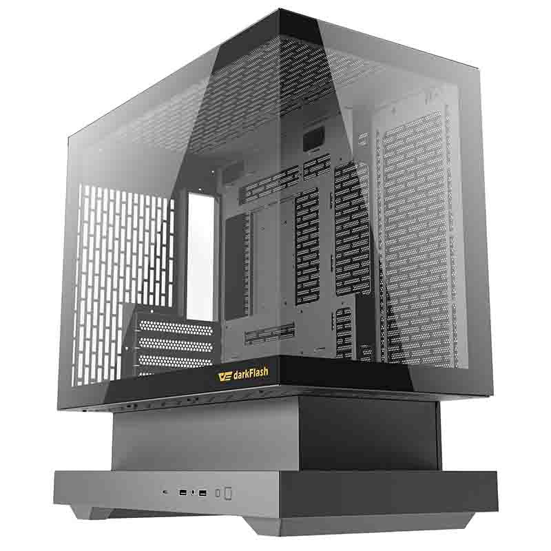 Darkflash F1 computercase (sort) + 6 ARGB-ventilatorer