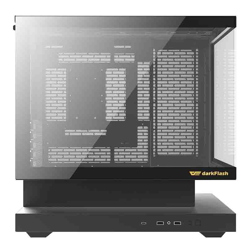 Darkflash F1 computercase (sort) + 6 ARGB-ventilatorer