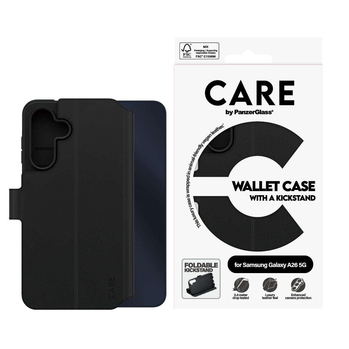 CARE by PanzerGlass Feature Wallet Case w. Kickstand Samsung Galaxy A26 5G