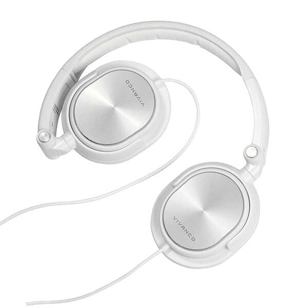 Vivanco DJ 30 Hovedtelefoner Ledningsført Headset Musik Metallic, Hvid