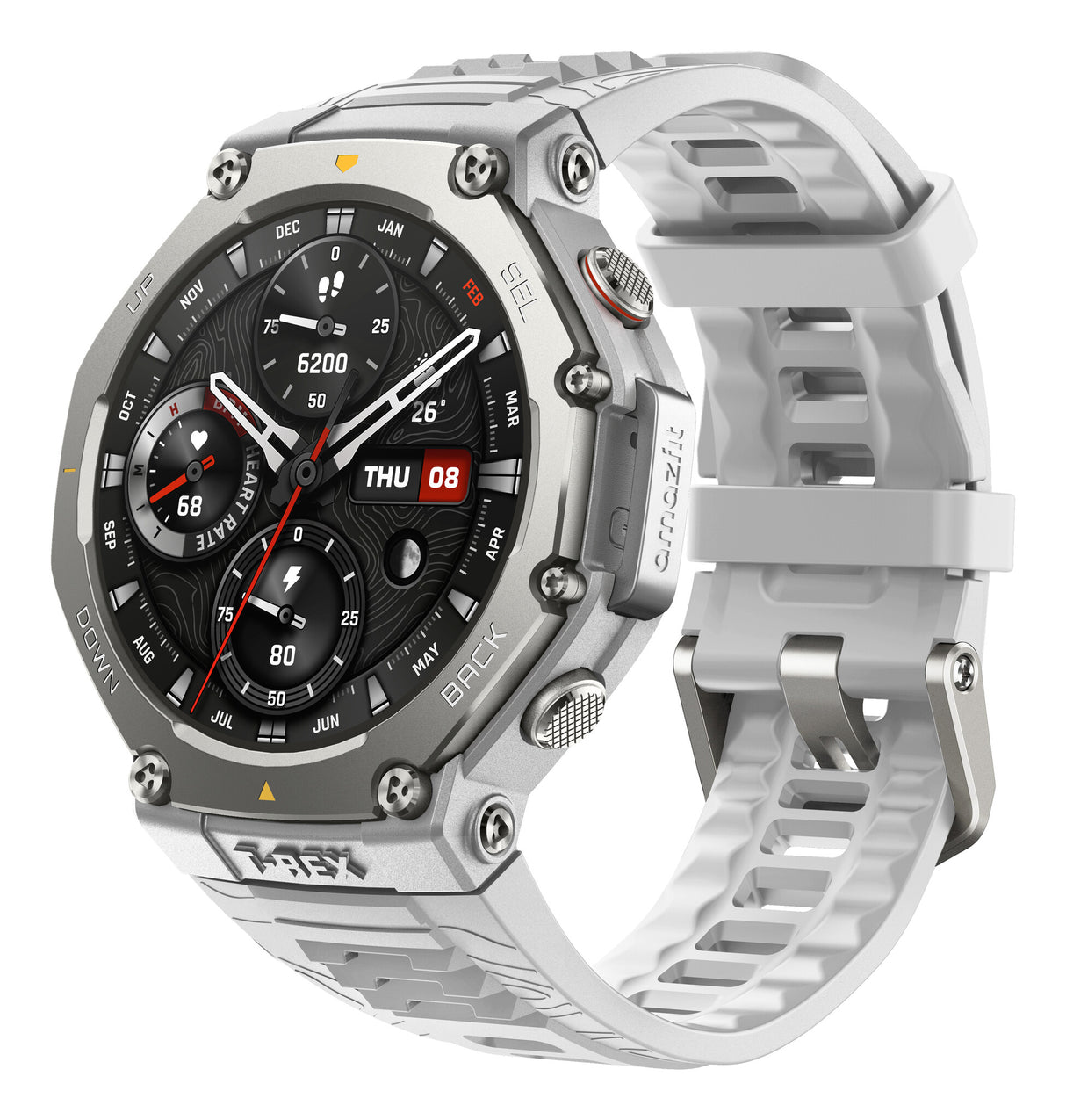 Amazfit T-Rex 3 3,81 cm (1.5") AMOLED Digital 480 x 480 pixel Berøringsskærm Rustfrit stål GPS (satellit)