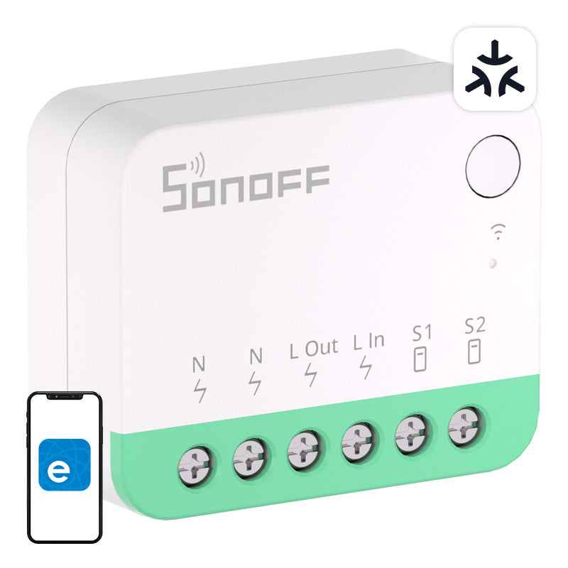 Sonoff MINIR4M Matter smart WiFi-mini-switch (HomeKit, SmartThings, Home Assistant).
