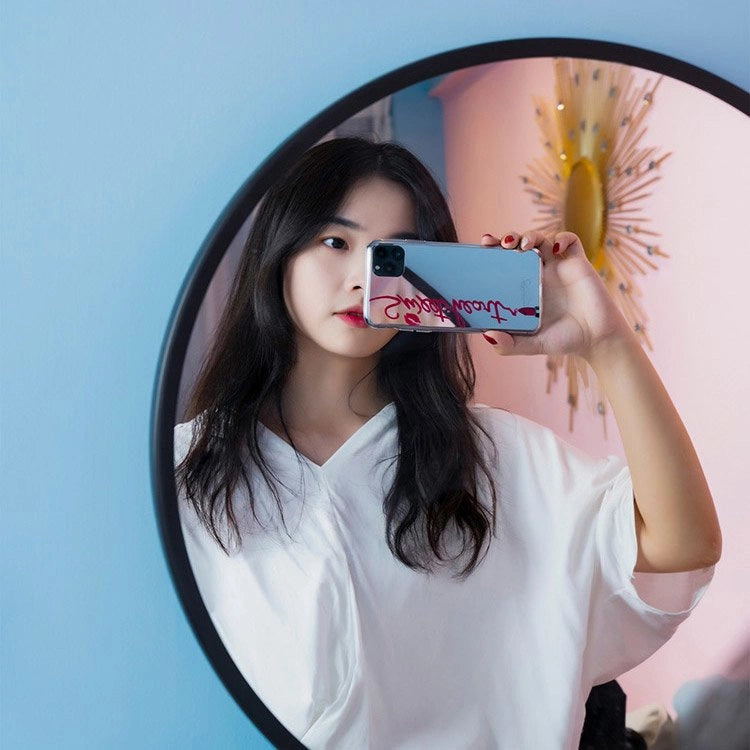 Kingxbar Angel spejlhus dekoreret med originale Swarovski krystaller iPhone 11 Pro Max gennemsigtig