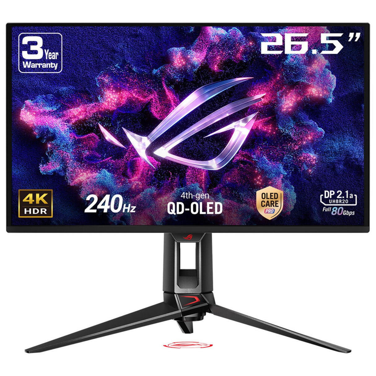 ASUS ROG Swift OLED PG27UCDM computerskærm 67,3 cm (26.5") 3840 x 2160 pixel 4K Ultra HD QD-OLED Sort