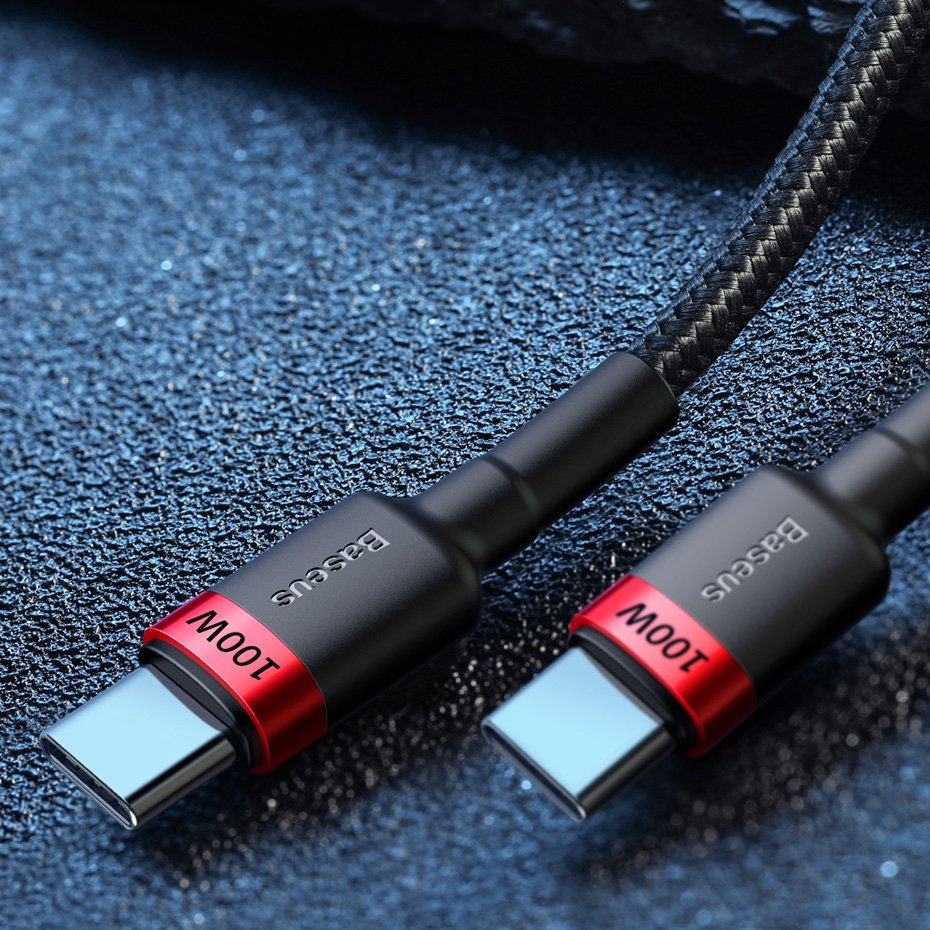 Baseus CATKLF-AL91 USB-C - USB-C PD QC cable 100W 5A 480Mb/s 2m - black and red