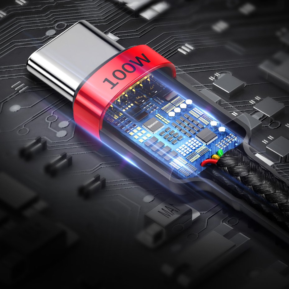 Baseus CATKLF-AL91 USB-C - USB-C PD QC cable 100W 5A 480Mb/s 2m - black and red
