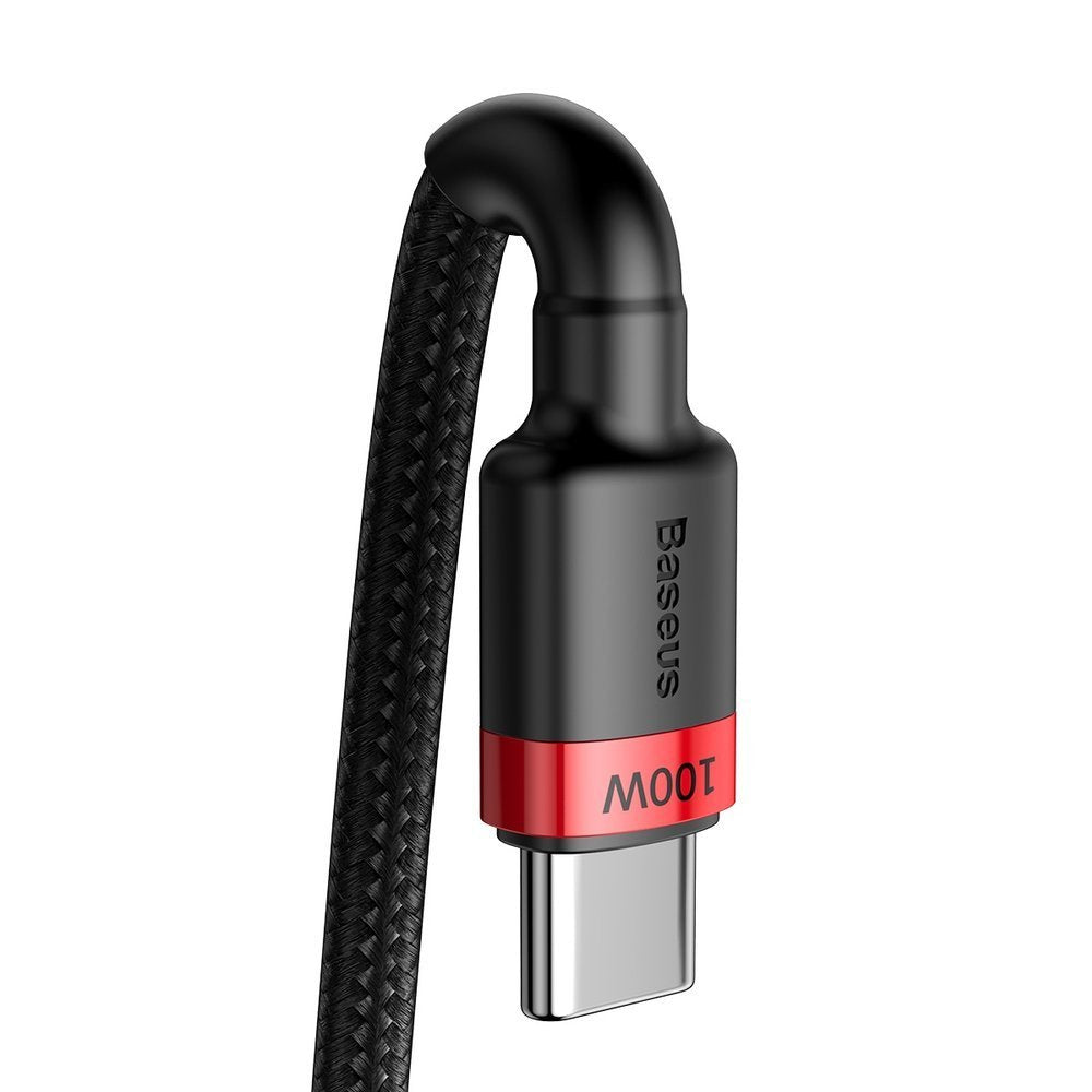 Baseus CATKLF-AL91 USB-C - USB-C PD QC kabel 100W 5A 480Mb/s 2m - sort og rød