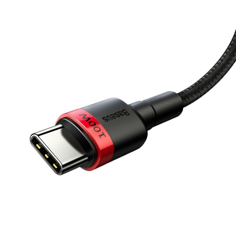 Baseus CATKLF-AL91 USB-C - USB-C PD QC kabel 100W 5A 480Mb/s 2m - sort og rød