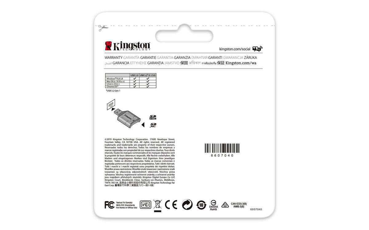 Kingston Technology MobileLite Plus kortlæser USB 3.2 Gen 1 (3.1 Gen 1) Type-A Sort