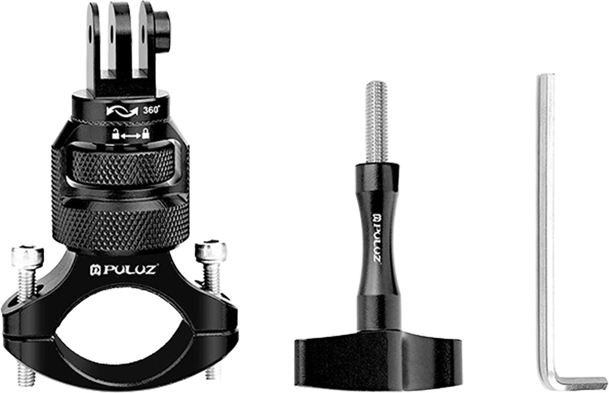 Aluminium 360° PULUZ styrhjulmontering til sportskameraer (sort)