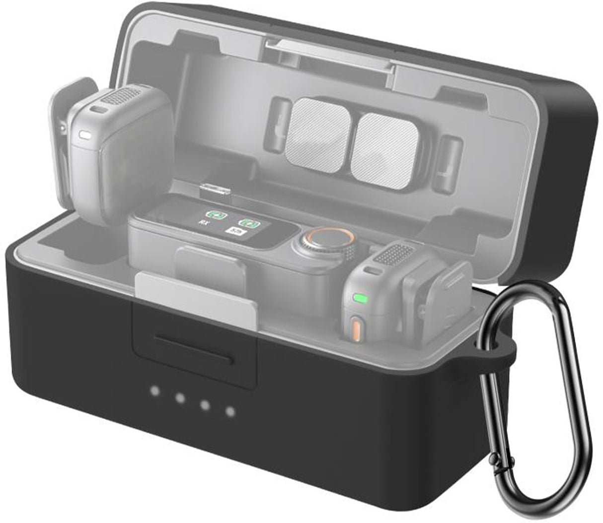 PULUZ Silicone Charging Case Beskyttende cover til DJI Mic 3 (Sort)