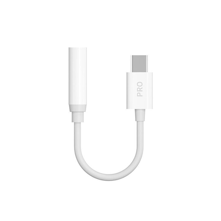 Dudao audio adapter hovedtelefon adapter fra USB Type C til mini jack 3,5 mm hvid (L16CPro hvid)
