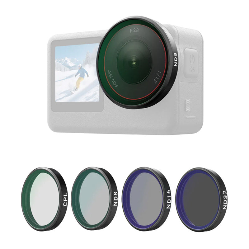 Telesin CPL/ND8/ND16/ND32 filterset til DJI Osmo Action 6 (4 stykker).