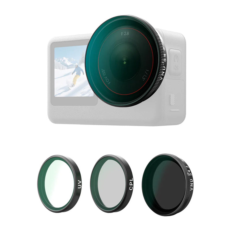 Telesin CPL/VND8/UV-filtersæt til DJI Osmo Action 6 (3 stk.).