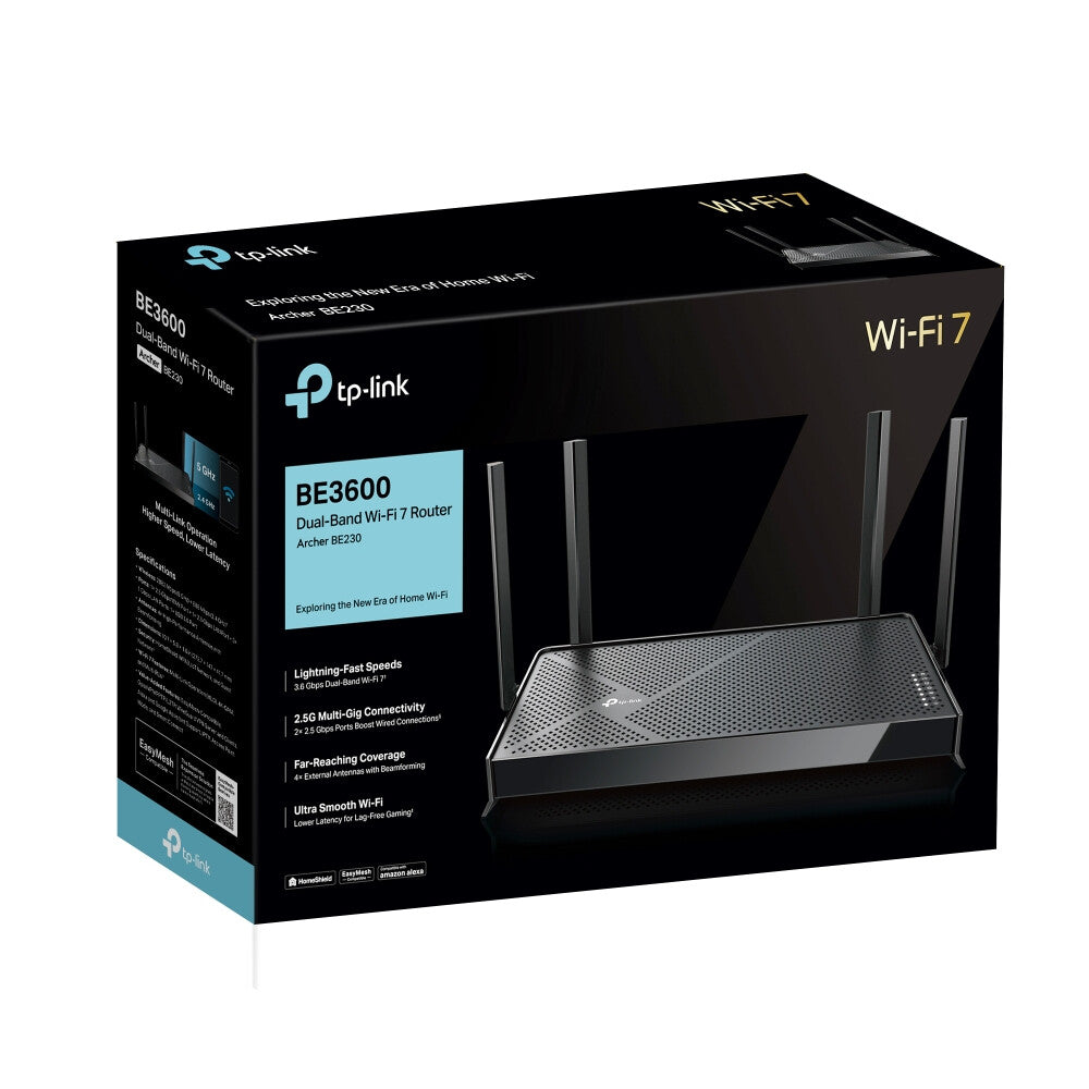 TP-Link Archer BE230 trådløs router 2.5 Gigabit Ethernet Dual-band (2,4 GHz / 5 GHz) Sort