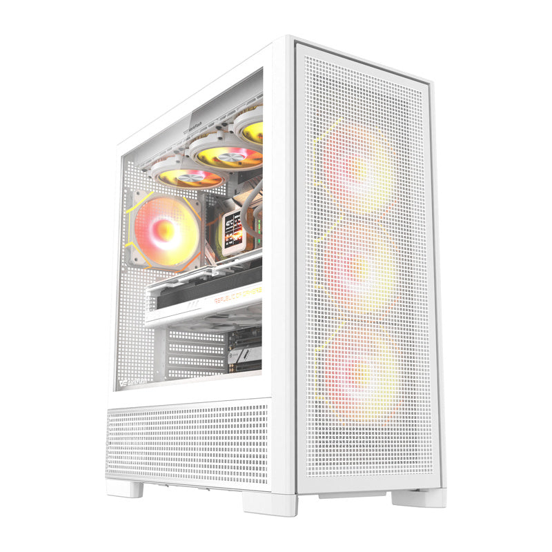 DarkFlash AIRNOVA computerkasse (hvid) + 3 fans