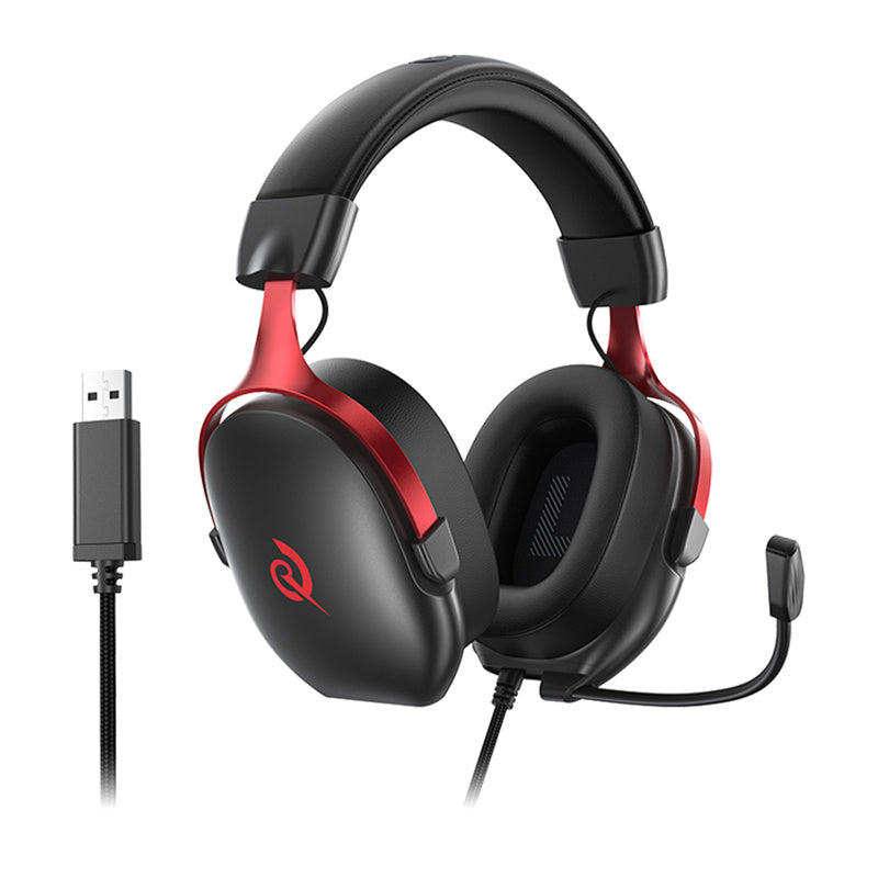 QCY Heroad VN200 Gaming Headphones (sort og rød)