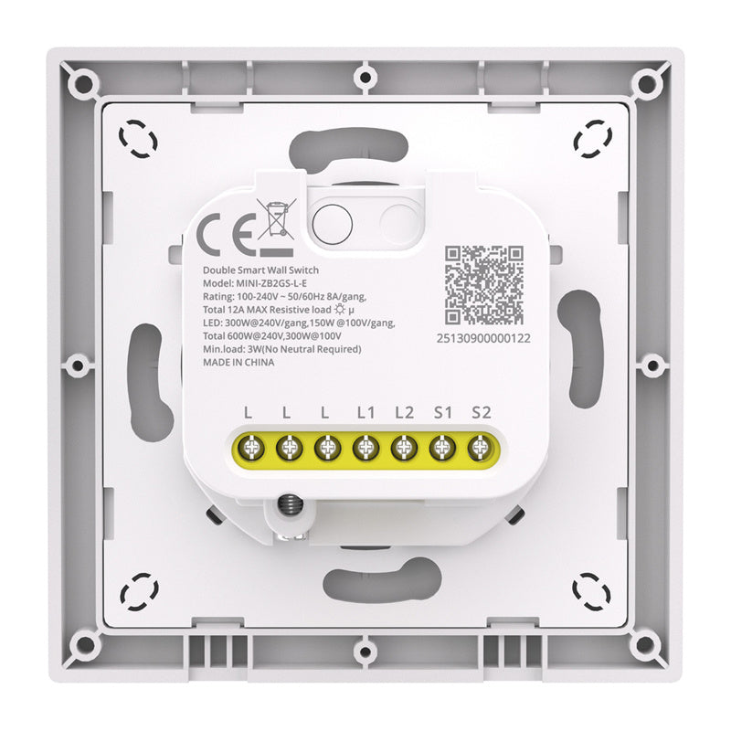 SONOFF MINI-ZB2GSL-E ZigBee to-kanals vægskifter uden nat.
