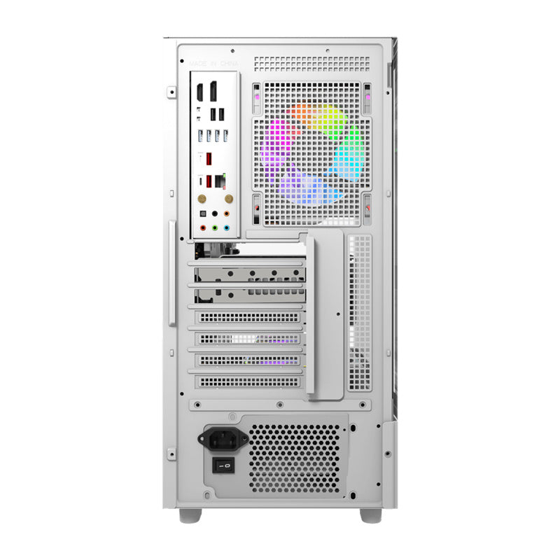 DarkFlash DS950V computerkasse med display (hvid) + 6 ventilatorer