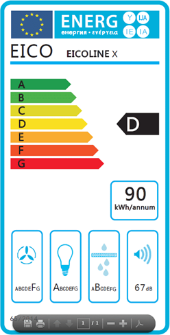 Eico 6301 Eicoline X - Skabsintegreret emhætte