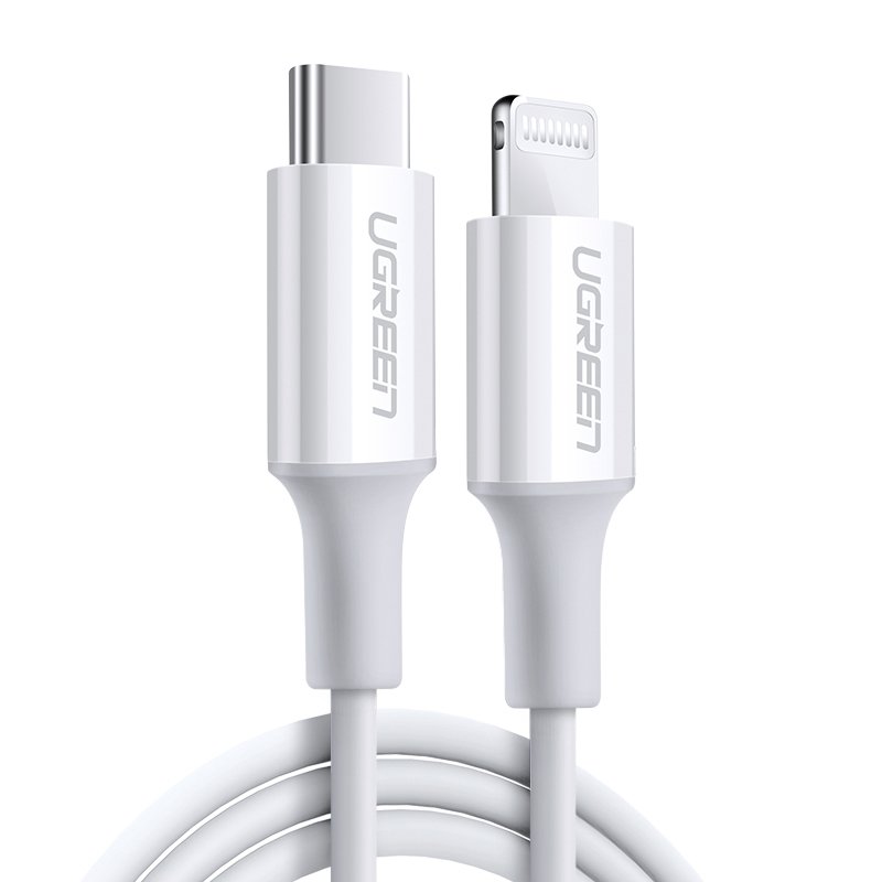 Ugreen US171 Lightning - USB-C MFi PD kabel 20W 480Mb/s 1m - hvid