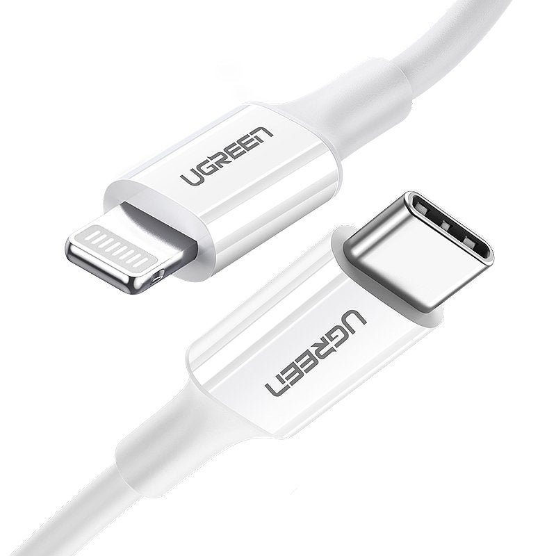 Ugreen US171 Lightning - USB-C MFi PD kabel 20W 480Mb/s 1m - hvid