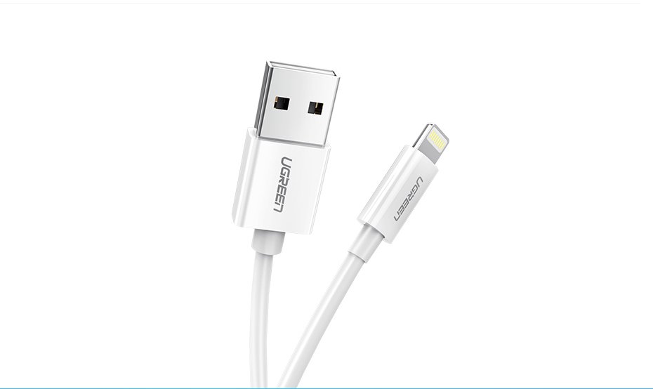 Ugreen US155 20728 USB-A / Lightning MFi 2.4A kabel 1m - hvid
