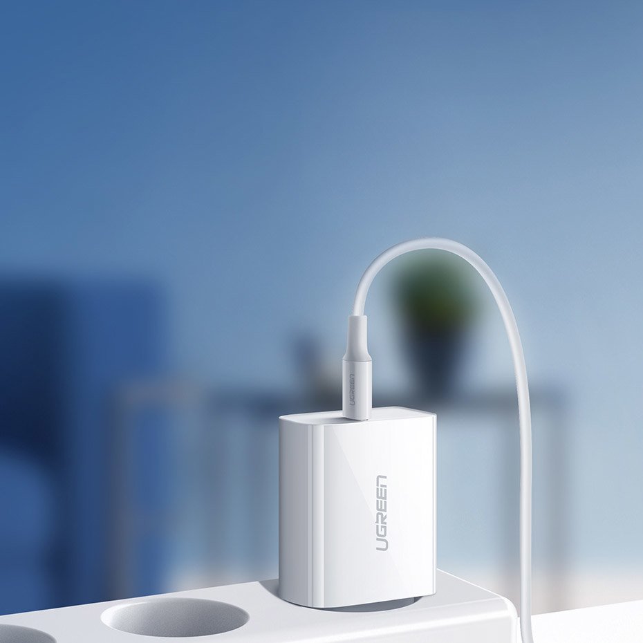Ugreen USB-oplader Power Delivery 3.0 Hurtig opladning 4.0+ 20W 3A hvid (60450)