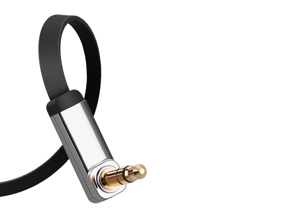 Ugreen fladkabelt lydkabel AUX 3,5 mm mini jack 1m sølv (10597)