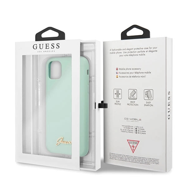 Guess GUHCN65LSLMGG iPhone 11 Pro Max grøn/grøn hårdkasse Silicone Vintage Gold Logo