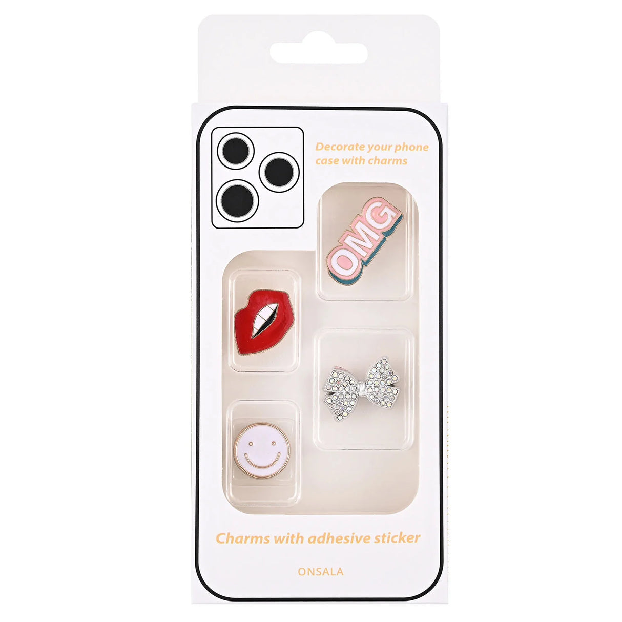 Charms Pimp Your Phone Metal og Plastik 4 stk