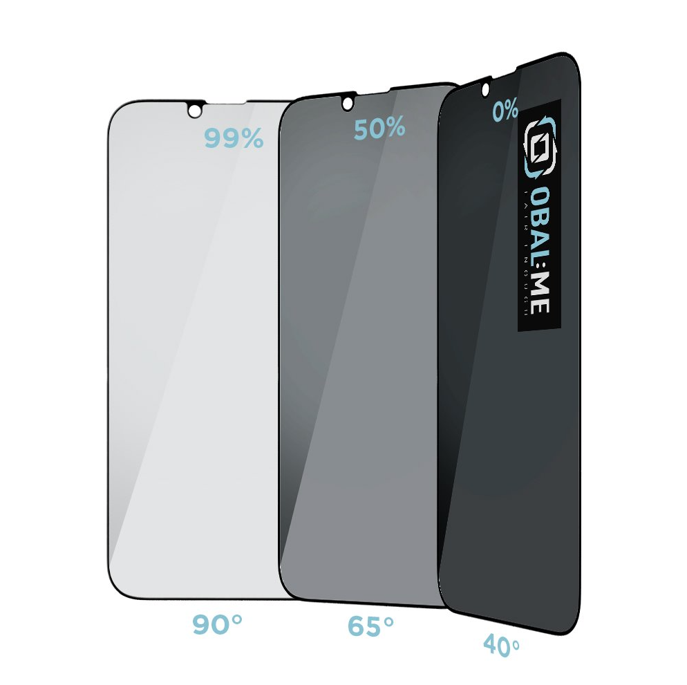 OBAL:ME Privacy 5D Glass Screen Protector for Apple iPhone 13/13 Pro/14/16e Black