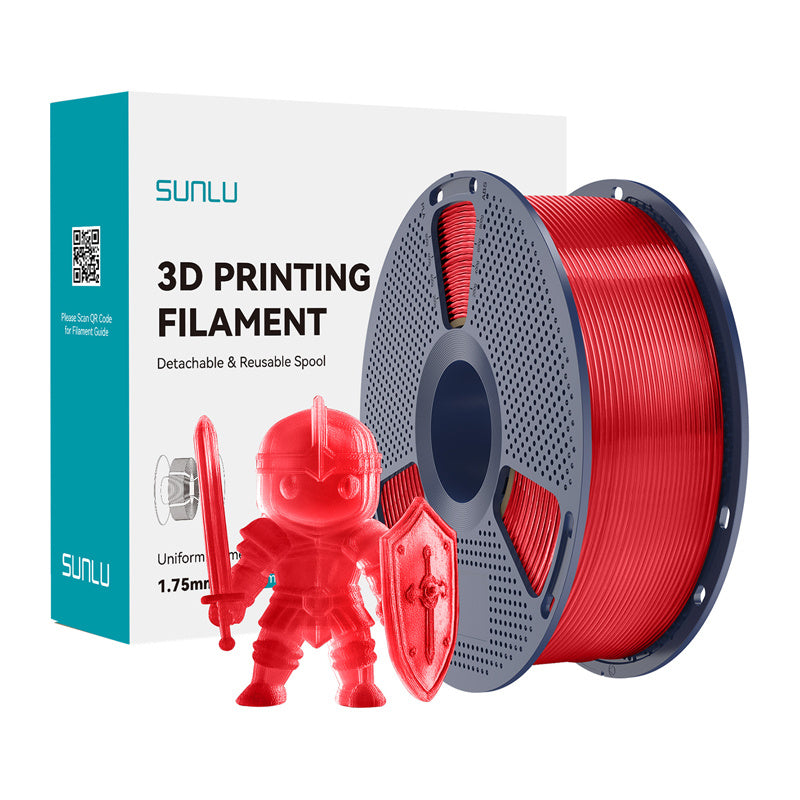 Sunlu PLA+ Filament (gennemsigtig rød)