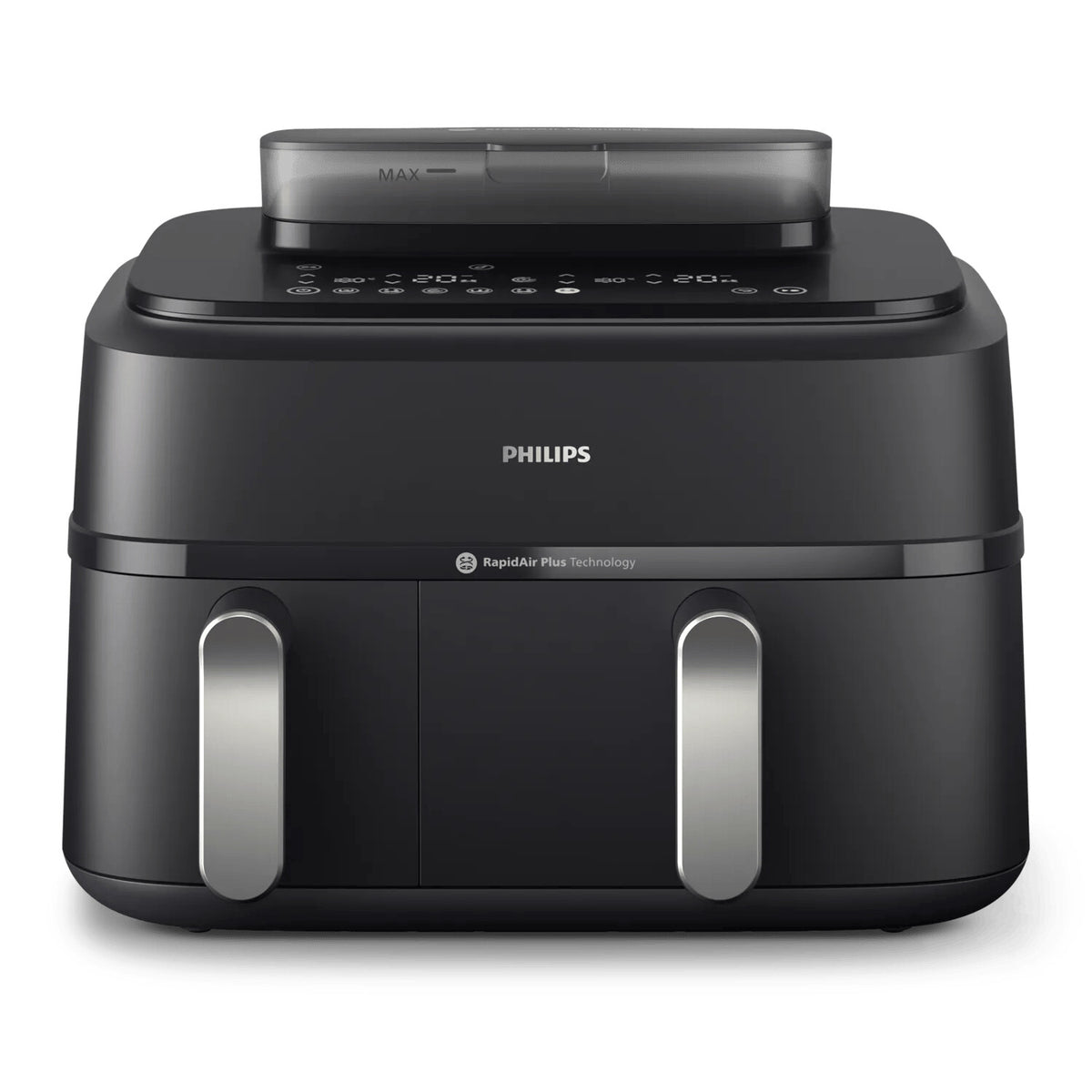 Philips 5000 series NA551/00 frituregryde Dobbelt 9 L Enkeltstående 2750 W Varmluftsteger Sort, Sølv