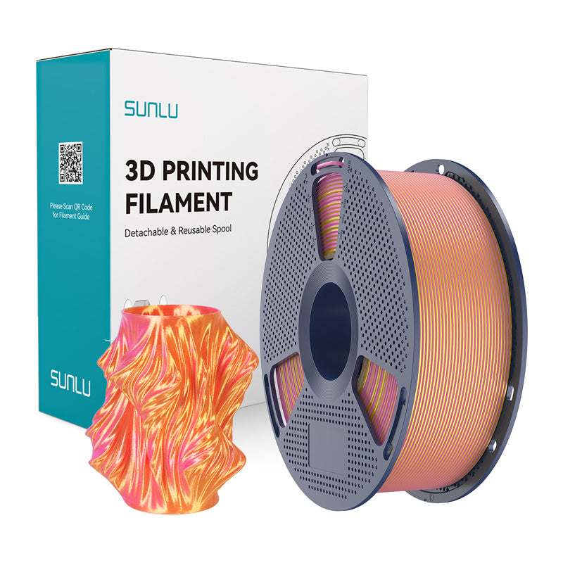 Sunlu PLA+ Silke dobbeltfarvet filament (pink og guld)