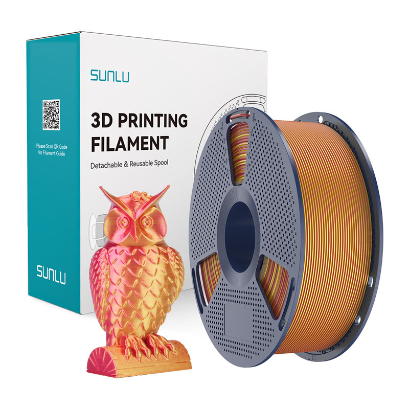 Sunlu PLA+ Silke dobbeltfarvet filament (rødt og guld)