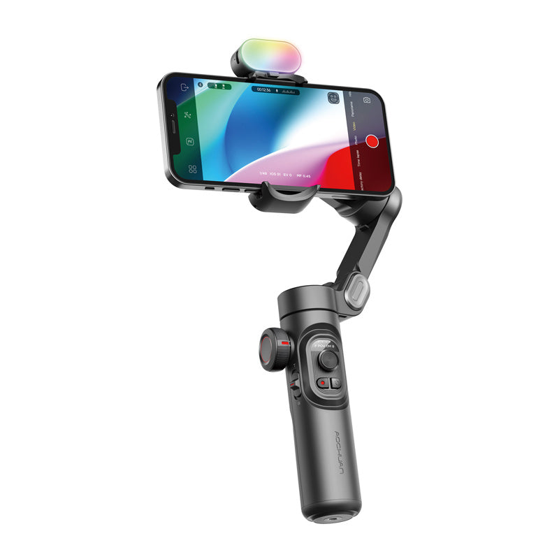 AOCHUAN XE Gimbal med RGB-belysning (sort)
