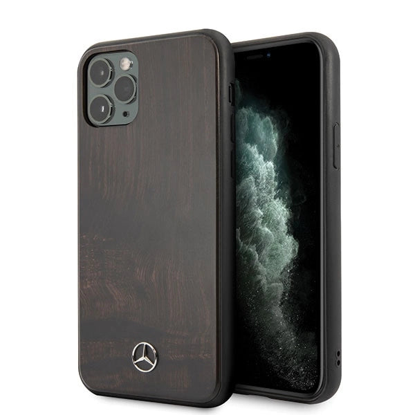 Mercedes Wood Line Rosewood-foder for iPhone 11 Pro Max - brun