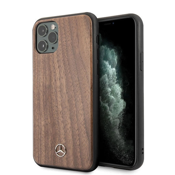 Mercedes MEHCN65VWOLB iPhone 11 Pro Max hardcase brązowy/brown Wood Line Walnut