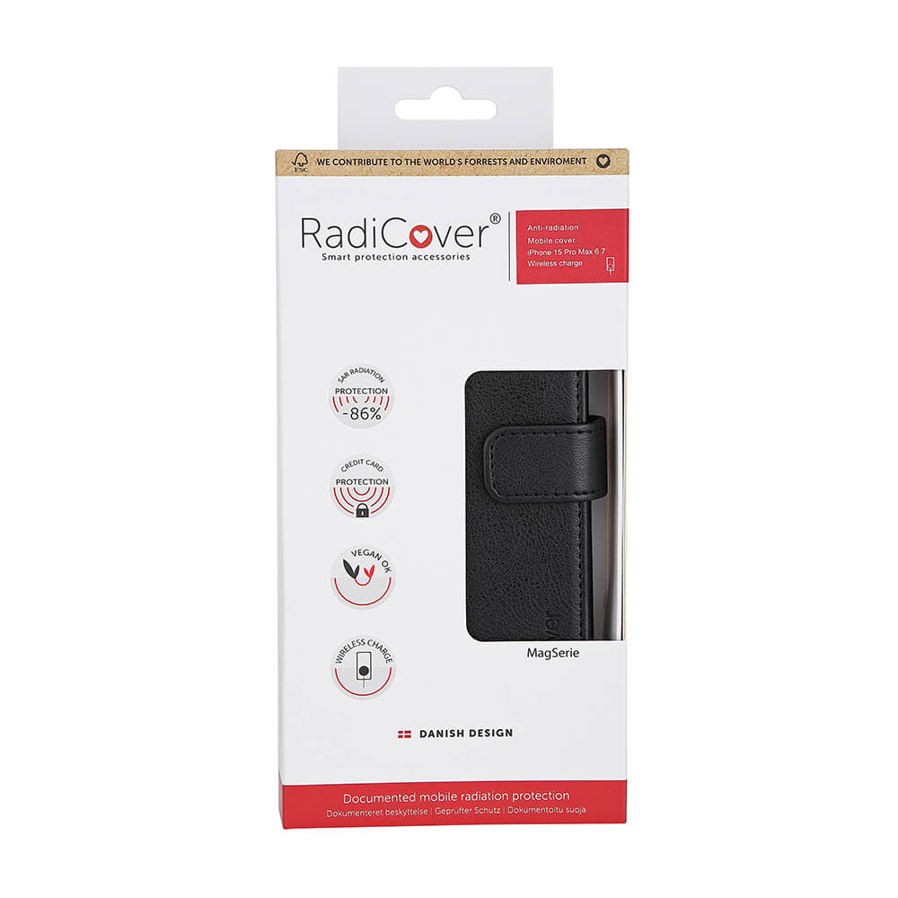Radicover Flipcov Anti Radiation Rfid 3 Card Mag S I Phone 15 Pro Max Black Pu