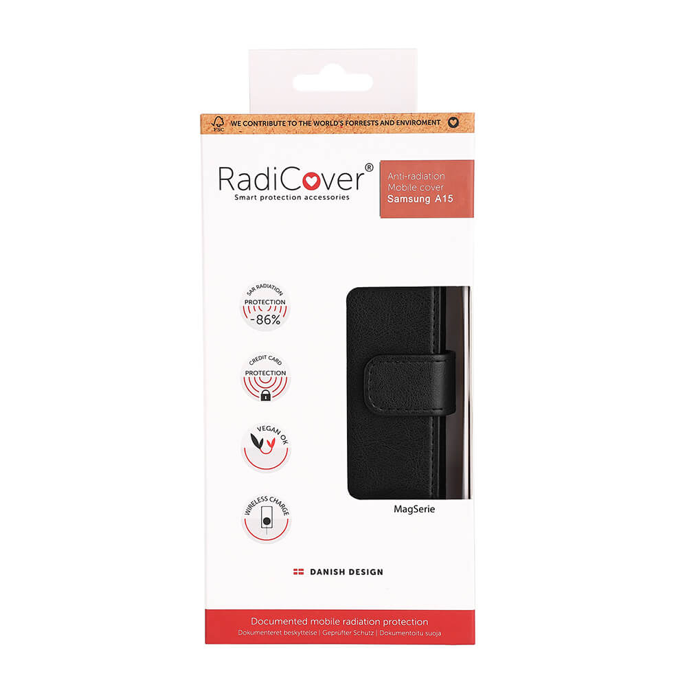 Radicover Flipcov Anti Radi Rfid 3 Card Samsung A15 5 G/A15 4 G Black Pu