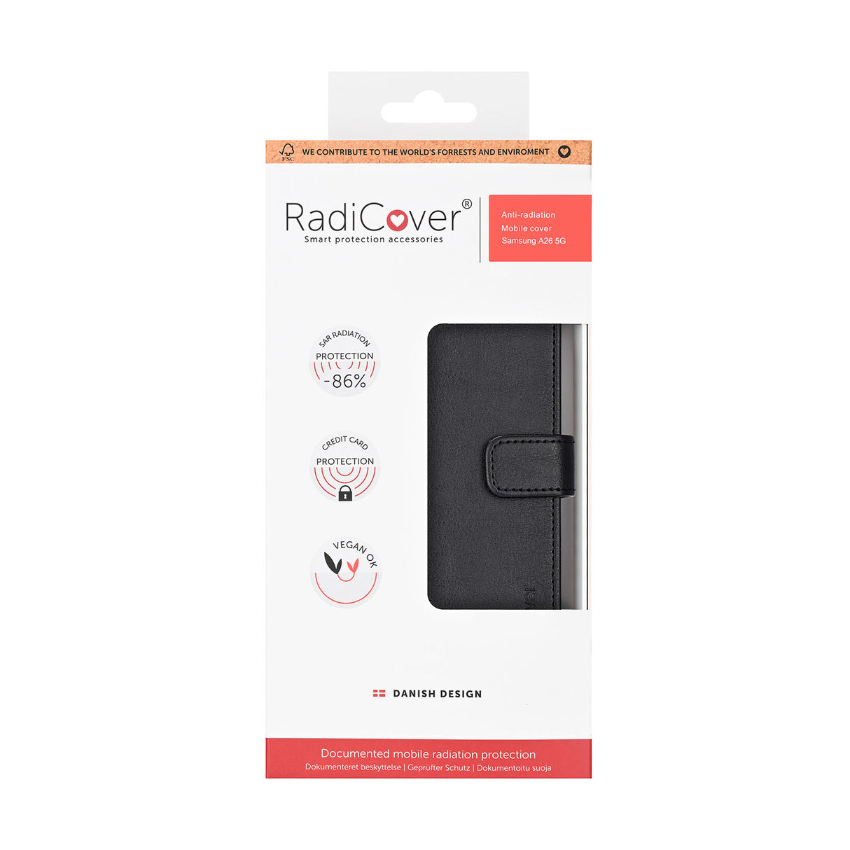 Radicover Flipcov Anti Radi Rfid 3 Card Samsung A26 5 G Black Pu