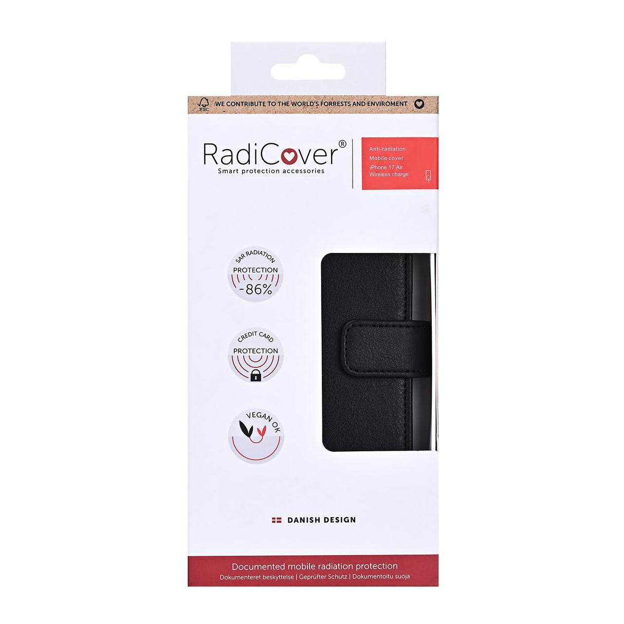 Radicover Flipcov Anti Radiation Rfid 3 Card Mag S I Phone 17 Air Black Pu