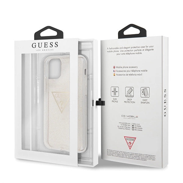 Guess GUHCN58SGTLGO iPhone 11 Pro guld/guld hårdkasse Glitter Triangle