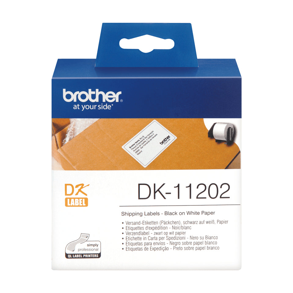 Brother DK-11202 etiketbånd Sort på hvid