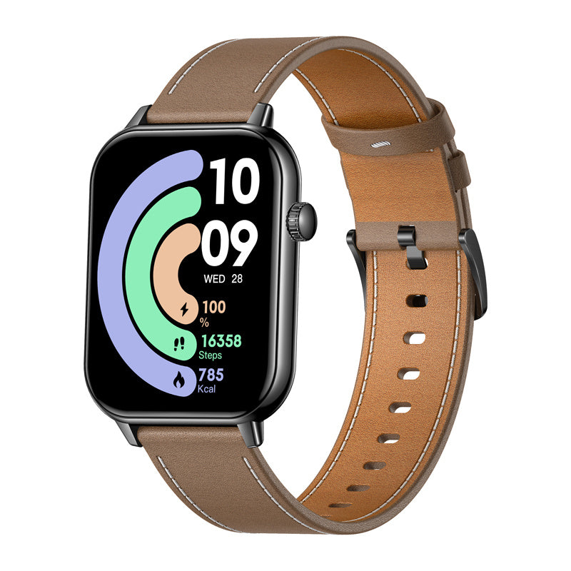 COLMI C28 Smartwatch Sort + brunt læderrem
